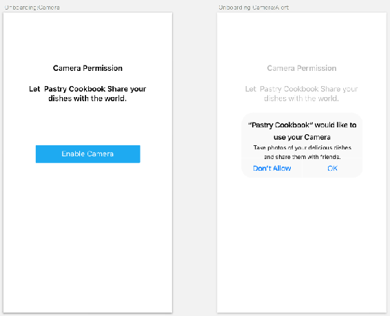 Use modal cards to explain why you need access to the hardware