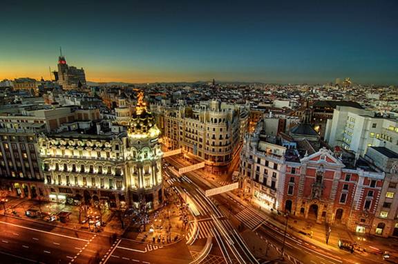 Madrid's city lights, Madrid car rental