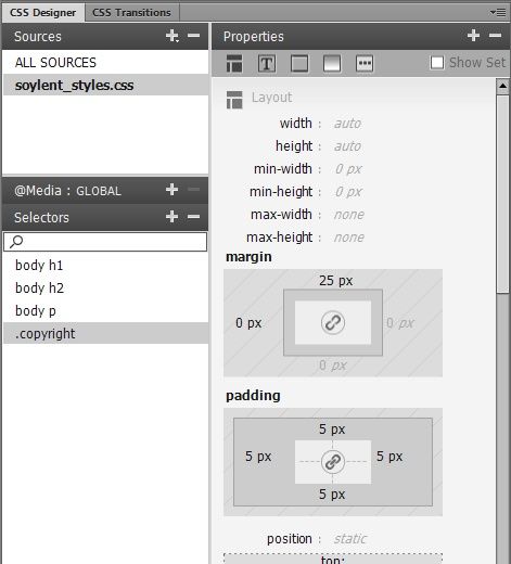 The difference between padding and margin settings is subtle but important. Both properties add space around content you’re styling. And if you don’t have a background color, image, or border, both properties pretty much act the same way. However, when you do have a background color, image, or border, padding adds space between the content and the backgrounds and borders. Margins add space outside the border and background.