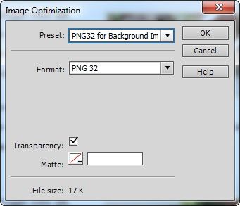 Saving a Photoshop file as a PNG32 image doesn’t provide a lot of choices. In fact, the only advantage to using PNG32 is its transparency option. Skip selecting a matte color for PNG32 images — you only need to turn on the Transparency checkbox to use the alpha transparency that PNG32 already provides.