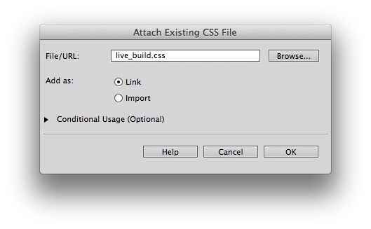 You can use the Link option to attach an external CSS style sheet to your web page. When you use the Import option, Dreamweaver copies the CSS rules in the style sheet and stores them in the head section of your HTML document.