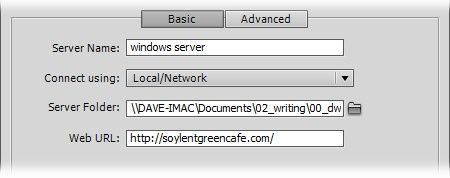 If your company keeps its web server in your office, the “remote site” might not be that remote. In such a case, choose a folder on your local network as the “remote” folder.