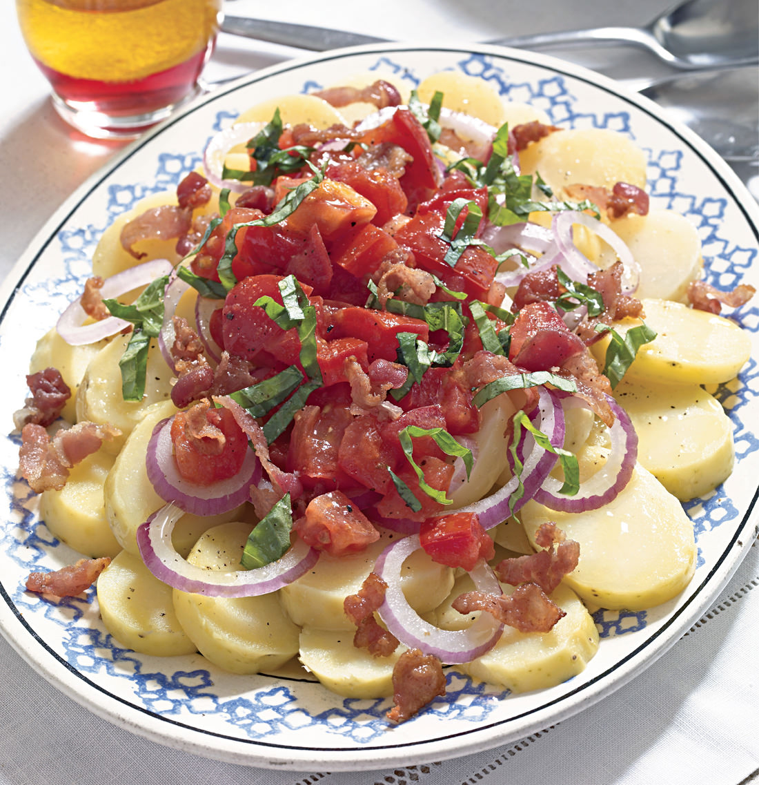 Warm Potato Salad with Bacon and Tomatoes