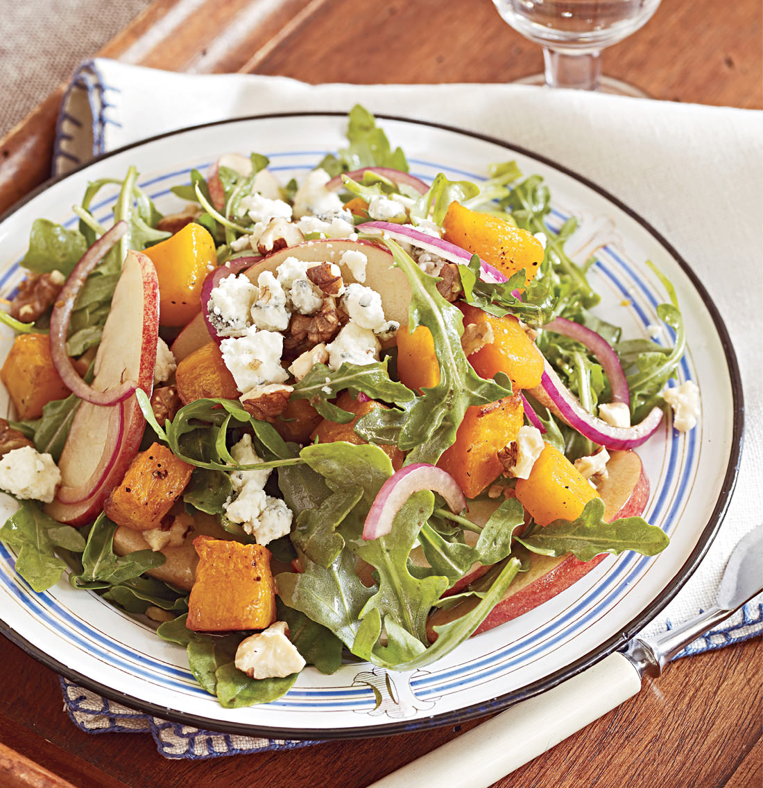 Roasted Squash, Arugula, and Gorgonzola Salad