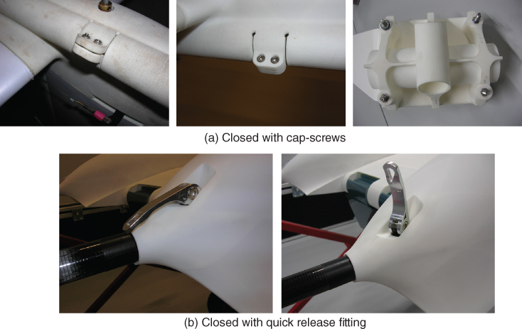 Photos of SLS nylon clamping mechanisms.