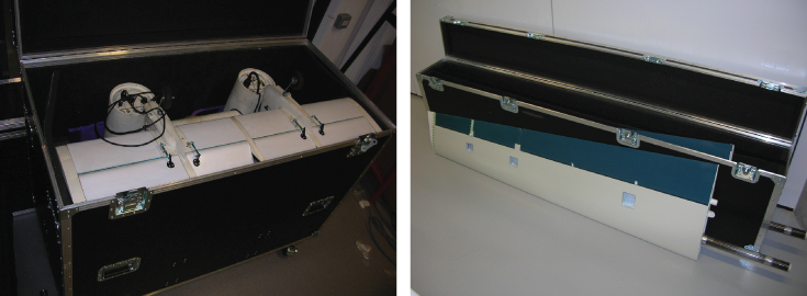 Photos of Transport and storage cases.