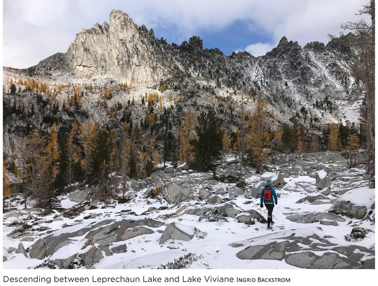 Descending between Leprechaun Lake and Lake Viviane Ingrid Backstrom