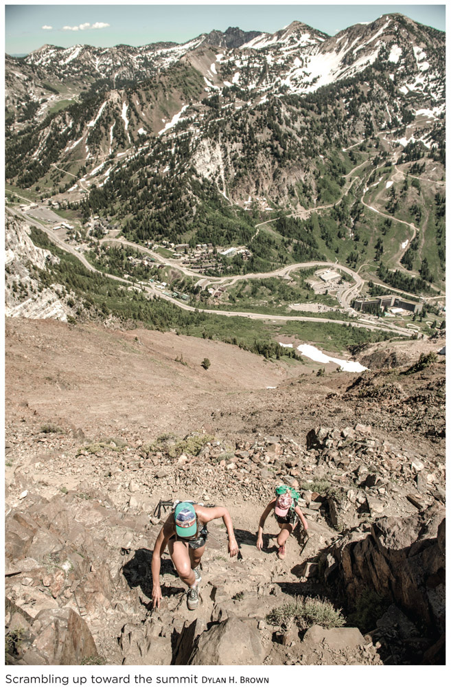 Scrambling up toward the summit DYLAN H. BROWN