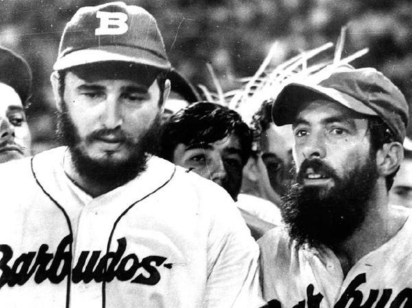 Havana, January 1959. Fidel Castro and Camilo Cienfuegos playing baseball for the “Barbudos” (The Bearded Ones).