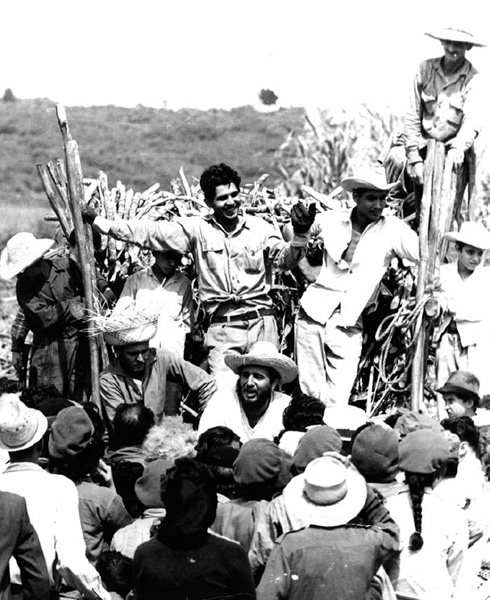 Fidel Castro during voluntary work.