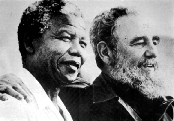 Nelson Mandela and Fidel Castro, July 26, 1991, Cuba.