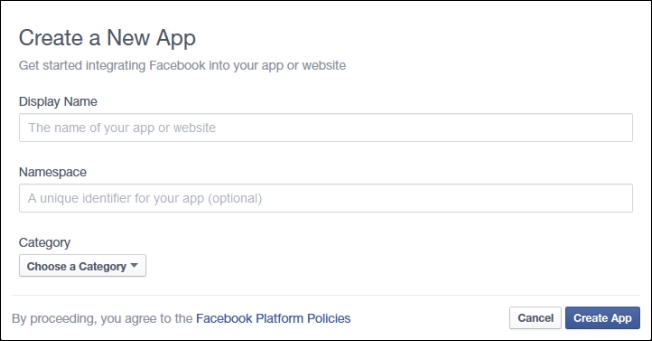 Creating a Facebook application