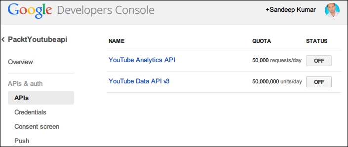 Configuring a YouTube API