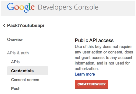 Configuring a YouTube API