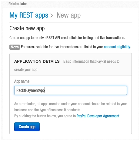 Configuring the PayPal Developer API