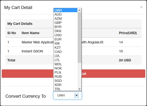 Building the currency list dropdown