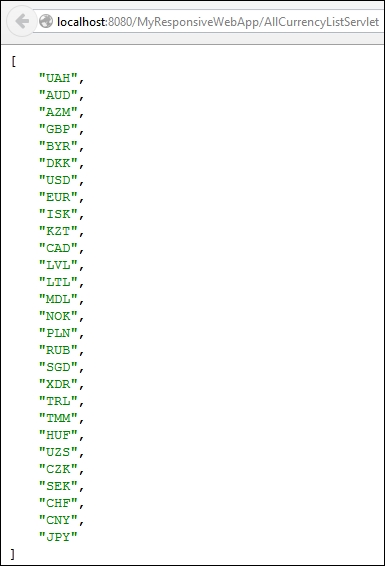 Building the currency list dropdown