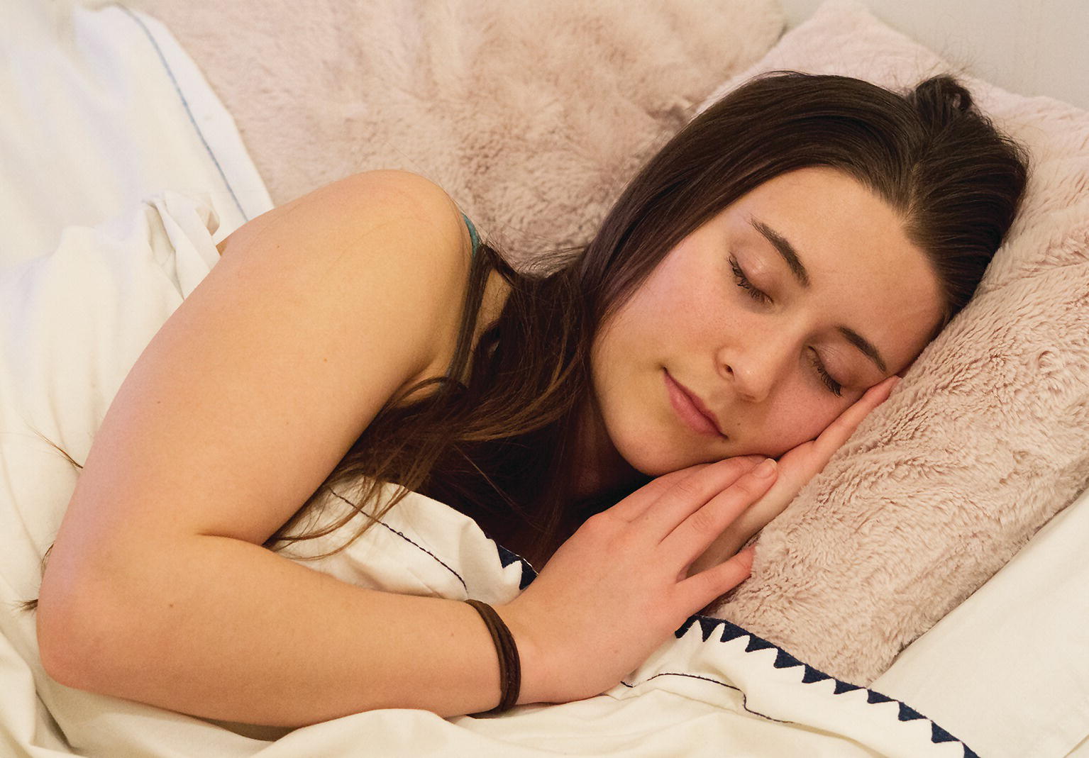 Photo of a sleeping woman.