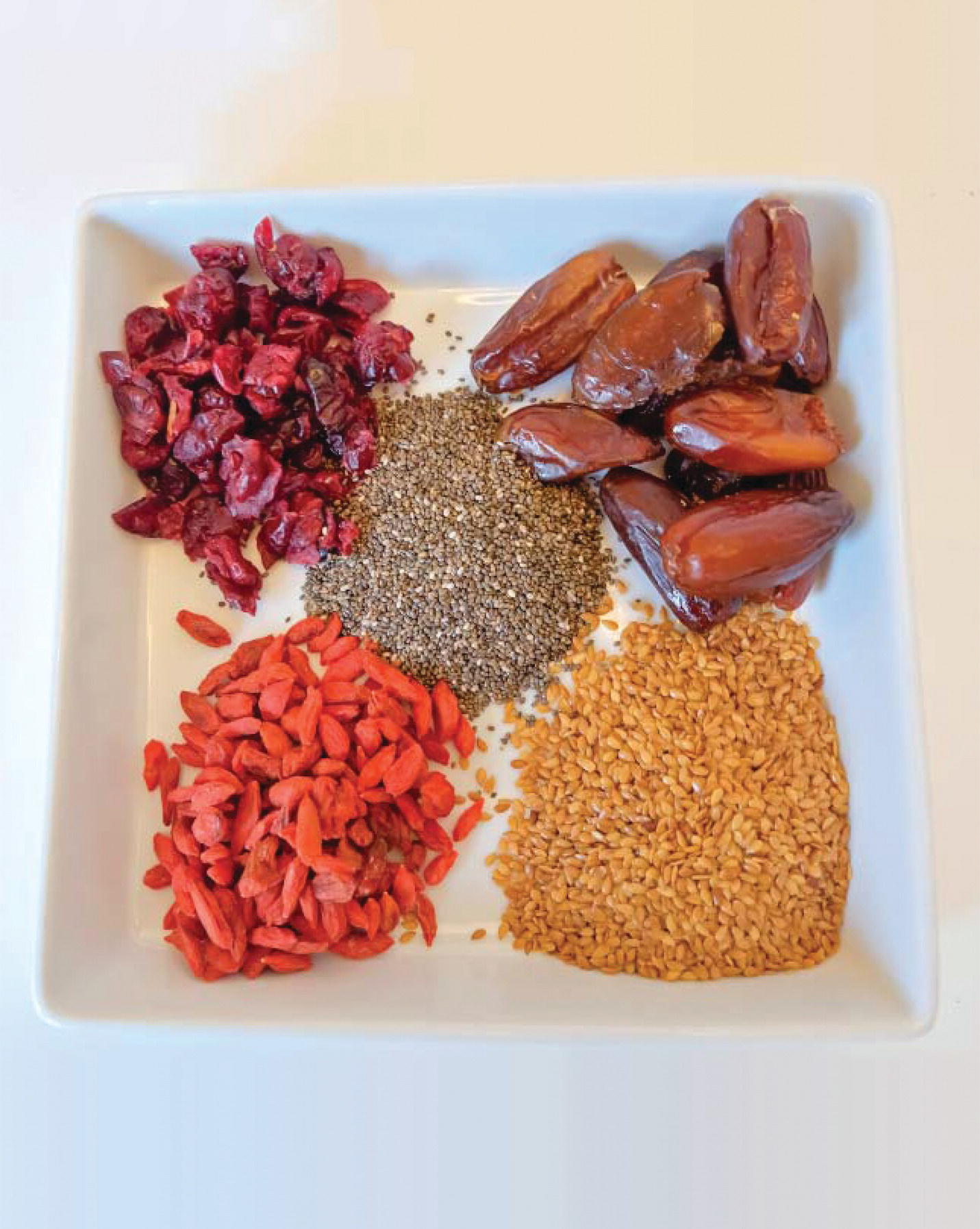 Photo displaying a bowl with heaps of sesame seeds, chia seeds, and others.