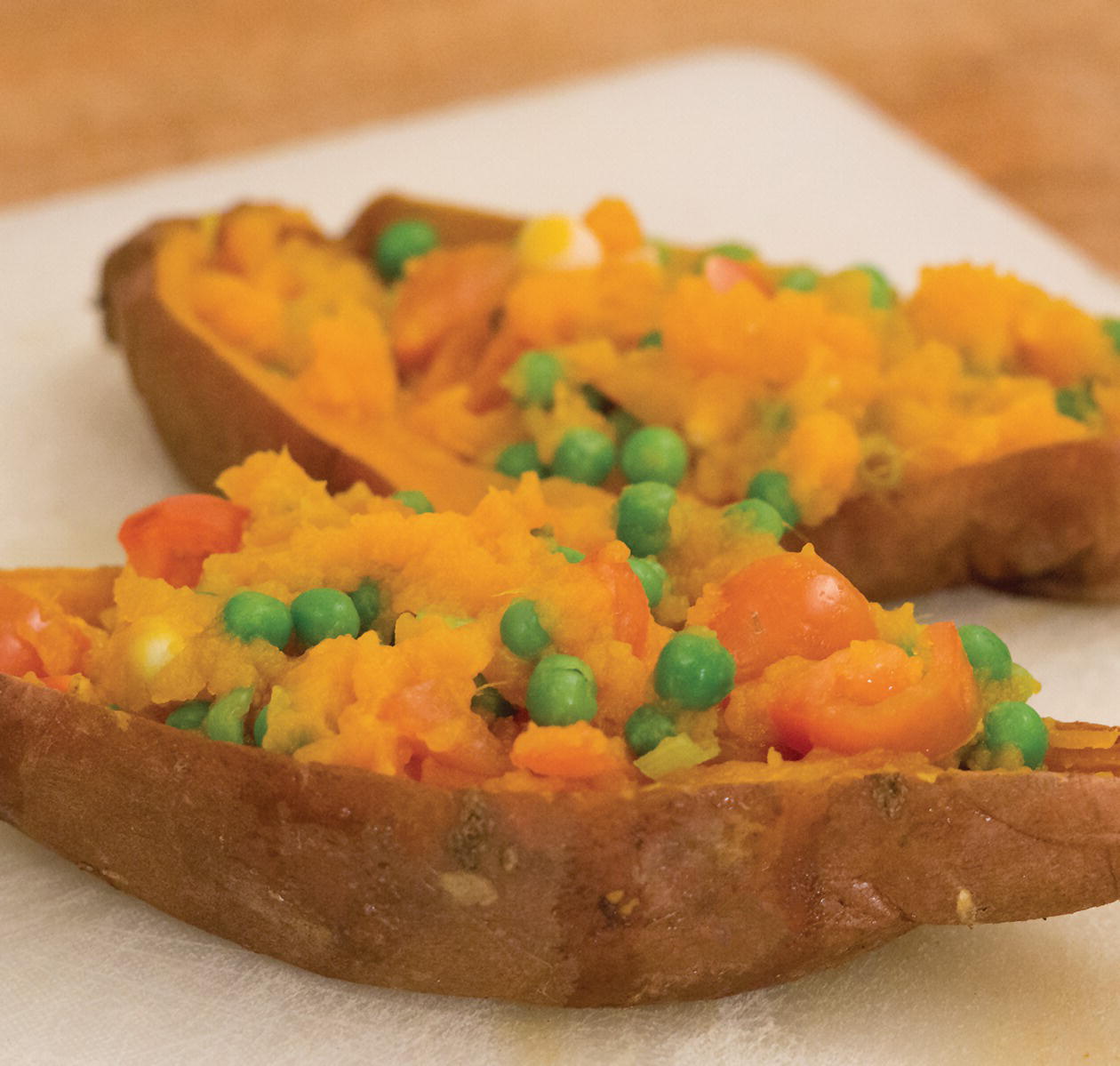 Photo displaying stuffed sweet potatoes.