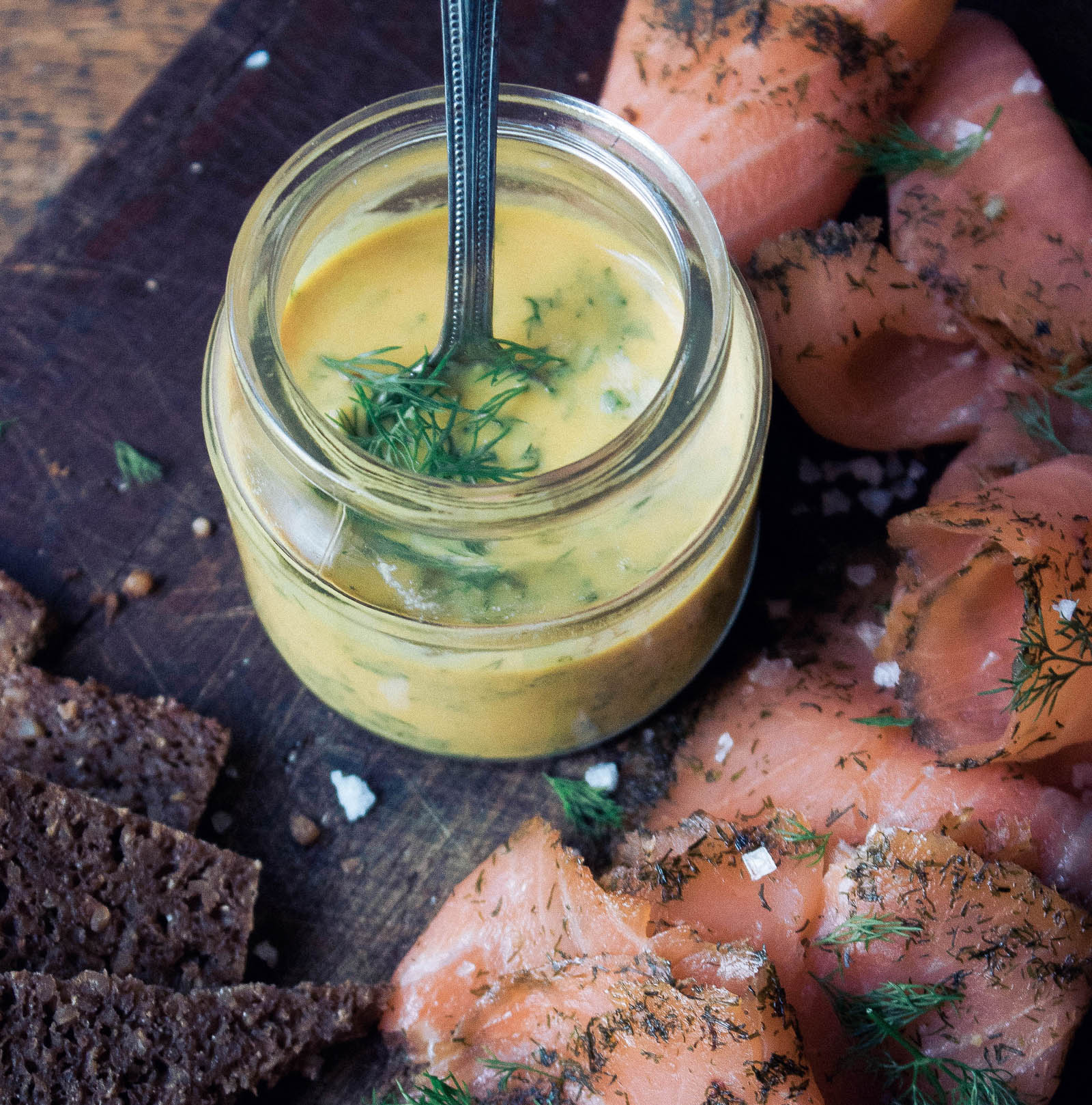 Photo of Gravlax with Honey Mustard Dill Sauce.