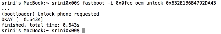 Unlocking boot loader on Sony through a vendor specified method