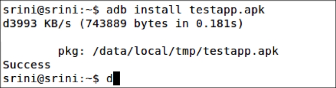 Installing testapp.apk