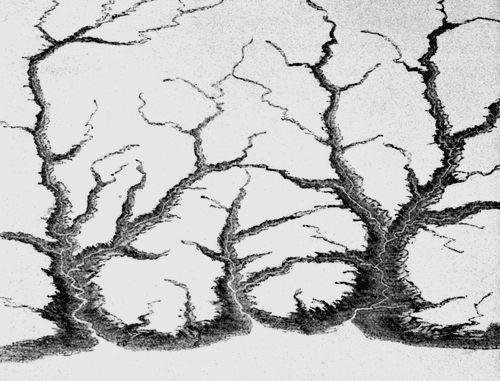 FIG. 1. The same valleys as shown in Plate XIII Fig. 3, in a later stage of development.