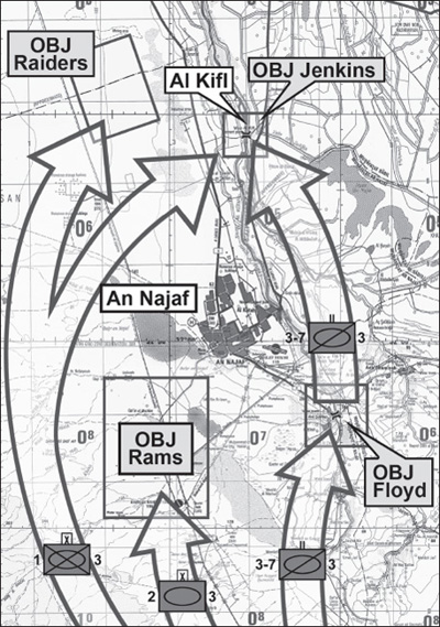 MAP 11. Initial plan to isolate Najaf