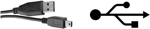 Figure 18.5 USB Cable and Universal USB Logo