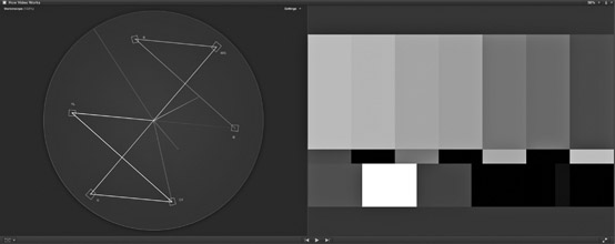 Figure 9.8 (Plate 11) Color Bars Displayed on Software Vectorscope