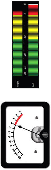 Plate 22 (Figure 16.2) Analog VU Meter and Digital Audio Meter