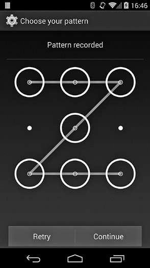 Configuring the Pattern unlock method