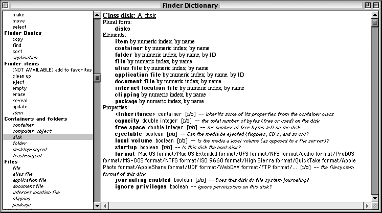 The dictionary display in Script Editor 1.8.3