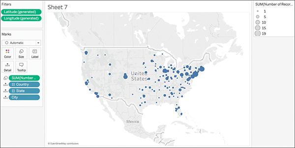 A screenshot of the Tableau interface after modifying size property is shown.