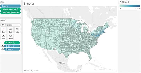 A screenshot of the Tableau interface shows another style of choropleth map.