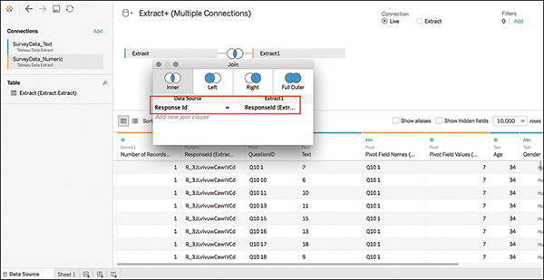 A screenshot shows an example of a good join created in the Tableau interface.