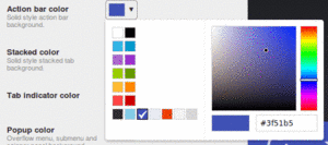 Action Bar Style Generator, Showing Action bar color Picker