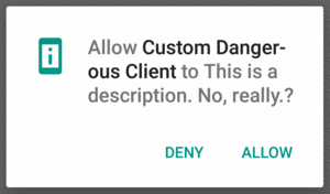 Custom Dangerous Permission, As Shown In Runtime Permission Dialog, on Android 6.0.1