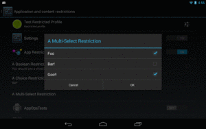 Restricted Profile, Showing Multi-Select Restriction