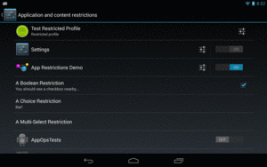 Restricted Profile, Showing App Restrictions