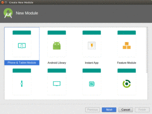 Android Studio New-Module Wizard, First Page