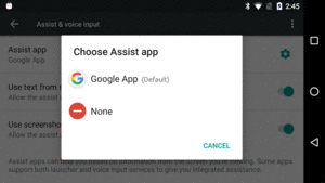 Android 6.0 Assist & Voice Input Options in Settings