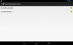 Default Device Restrictions, on a Nexus 7 (2013)