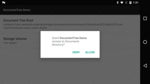 DocumentTree Demo, Requesting Permission