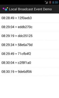 LocalBroadcastManager as Event Bus, Demo Activity