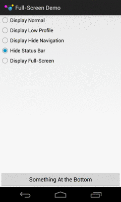 Sample UI, Full-Screen Mode, Nexus 4/Android 4.2