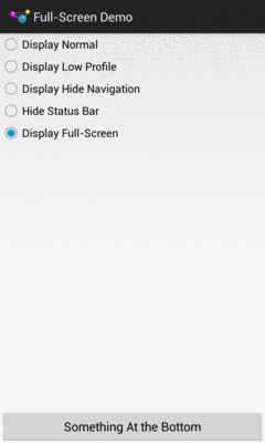 Sample UI, True Full-Screen Mode, Nexus 4/Android 4.2