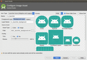 Asset Studio, Showing Background Layer