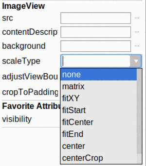 Scale Types in Android Studio Attributes Pane